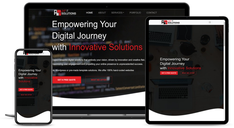 247 IT Solutions website mockup